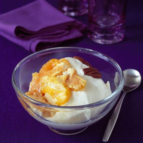 Apricot and peach trifle