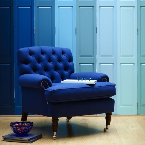 Blue, Floor, Door, Flooring, Room, Interior design, Wall, Furniture, Couch, Home door, 
