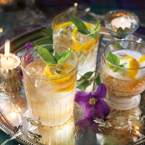 best christmas cocktail recipes orange and basil sparkler cocktail