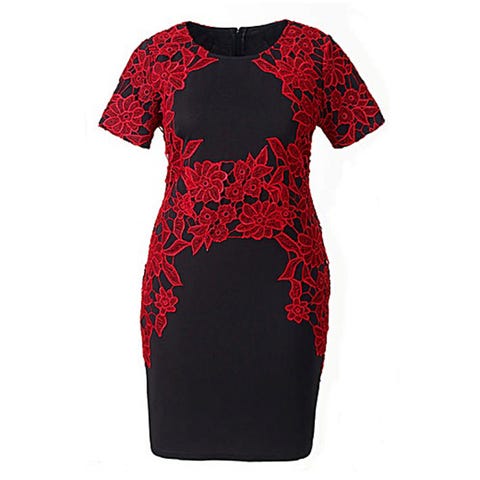 Sleeve, Red, Dress, One-piece garment, Pattern, Carmine, Fashion, Maroon, Day dress, Fashion design, 