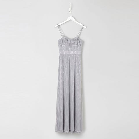 Textile, White, Dress, One-piece garment, Style, Clothes hanger, Lavender, Day dress, Grey, Fashion design, 