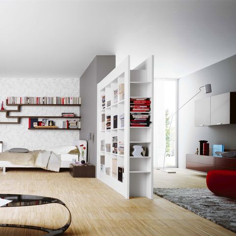 Room, Interior design, Floor, Wall, Flooring, Furniture, Home, Shelving, Wood flooring, Interior design, 
