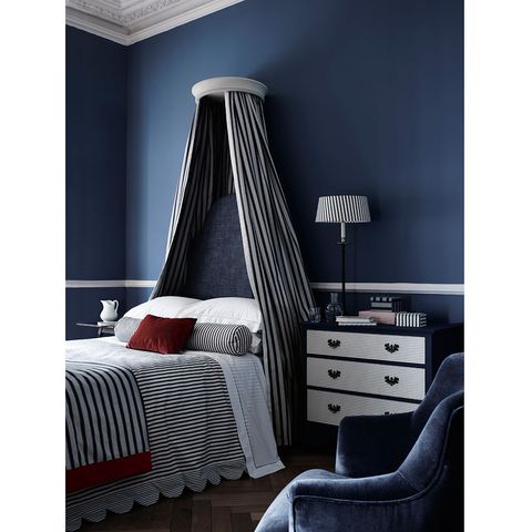 Room, Interior design, Textile, Wall, Chest of drawers, Lamp, Floor, Bed, Furniture, Bedding, 
