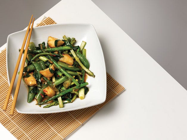 Spicy scallop stir-fry