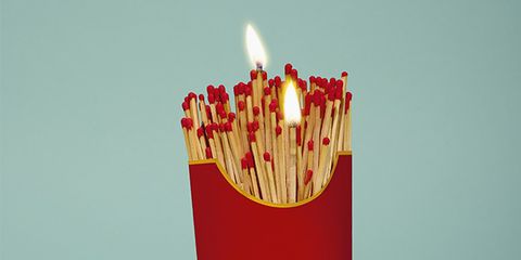 Lighting, French fries, Candle, Birthday candle, Candle holder, Side dish, 