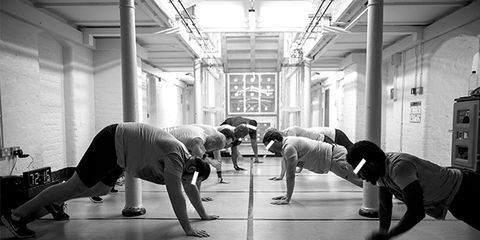 Physical fitness, Press up, Strength training, Dance, Black-and-white, Room, Yoga, Stretching, Circuit training, Exercise, 