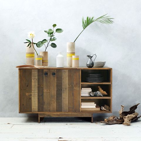 Wood, Botany, Twig, Still life photography, Vase, Artifact, Interior design, Cabinetry, Natural material, Shelving, 