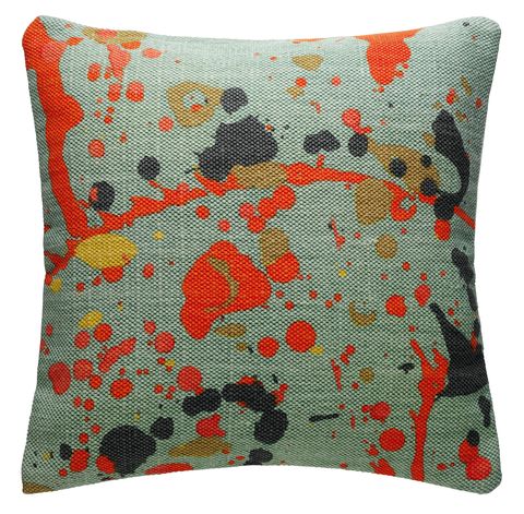 Pattern, Orange, Textile, Red, Cushion, Linens, Throw pillow, Pillow, Home accessories, Creative arts, 