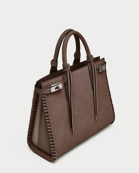 Handbag, Bag, Brown, Fashion accessory, Leather, Tote bag, Luggage and bags, Material property, Font, Shoulder bag, 