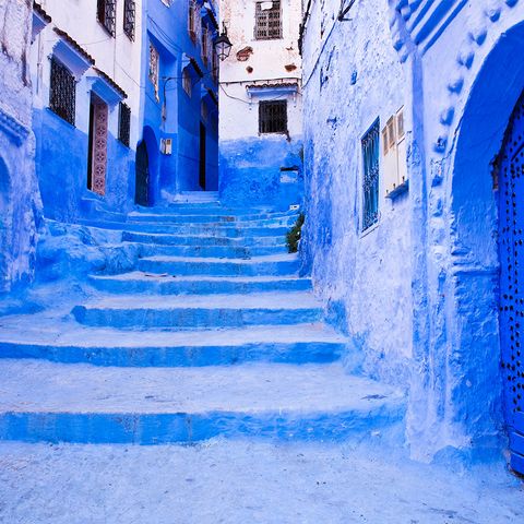 Blue, Alley, Water, Azure, Town, Street, Majorelle blue, Architecture, Wall, Sky, 