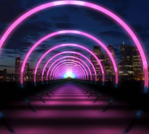 Violet, Light, Purple, Pink, Lighting, Architecture, Neon, Night, Magenta, Infrastructure, 