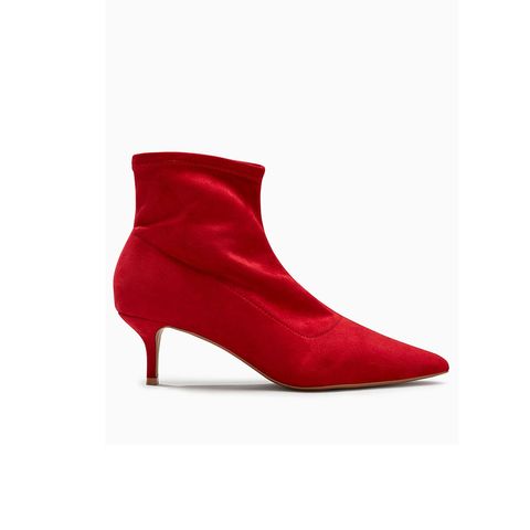 Footwear, Shoe, Red, High heels, Leather, Boot, Suede, 
