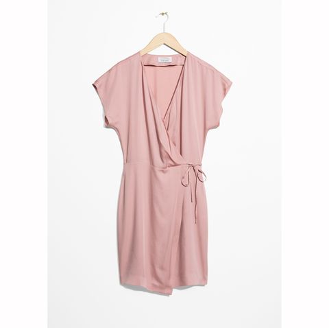 Clothing, Pink, Dress, Robe, Sleeve, Outerwear, Shoulder, Neck, Day dress, Collar, 