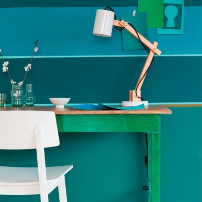 Green, Teal, Turquoise, Wall, Aqua, Material property, Cable, Still life photography, Shelving, Desk, 