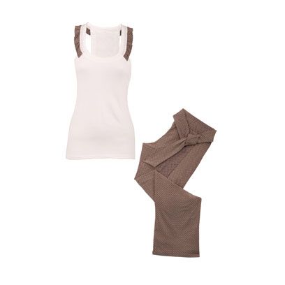 Product, Brown, Sleeveless shirt, Pattern, Beige, Fashion design, Vest, Pattern, Active tank, 