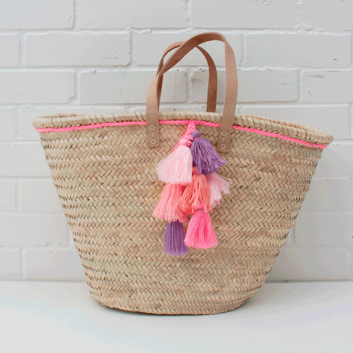 personalised pom pom beach bag