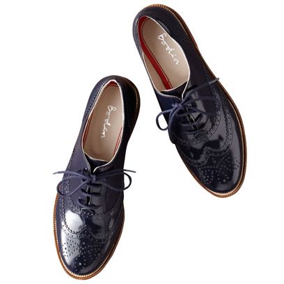 blue patent brogues ladies