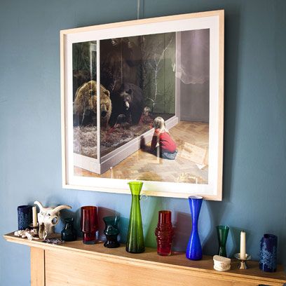 Room, Interior design, Paint, Picture frame, Visual arts, Painting, Still life photography, Modern art, Pitcher, Collection, 