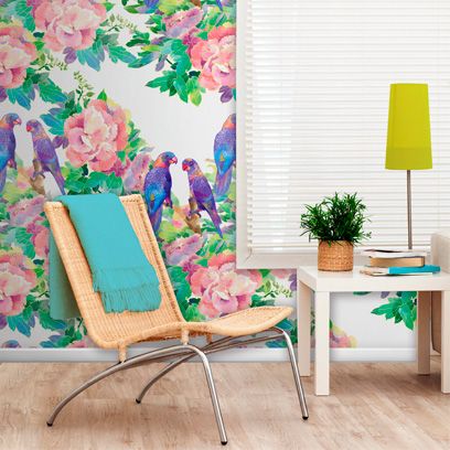 Green, Wallpaper, Turquoise, Wall, Aqua, Room, Pink, Furniture, Teal, Interior design, 