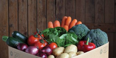 Whole food, Local food, Produce, Vegan nutrition, Natural foods, Ingredient, Food, Food group, Leaf vegetable, Box, 