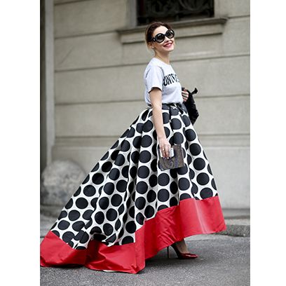 spotty long skirt