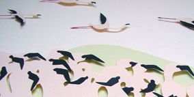 Organism, Wing, Pattern, Bird, Animal migration, Bird migration, Visual arts, Art paint, Creative arts, Flight, 