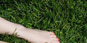 Grass, Skin, Green, Toe, Joint, Organ, Foot, Nail, Barefoot, Grass family, 
