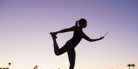 Physical fitness, Sky, Jumping, Silhouette, Happy, Tree, Balance, Dance, Stretching, Yoga, 
