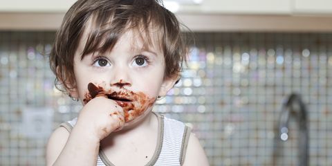 Child, Food craving, Eating, Sleeveless shirt, Taste, Toddler, Active tank, Kitchen utensil, Snack, Portrait photography, 