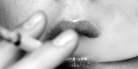 White, Lip, Hand, Skin, Finger, Black-and-white, Close-up, Monochrome photography, Monochrome, Mouth, 