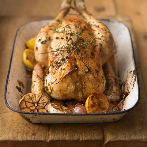 Roast chicken with garlic and thyme