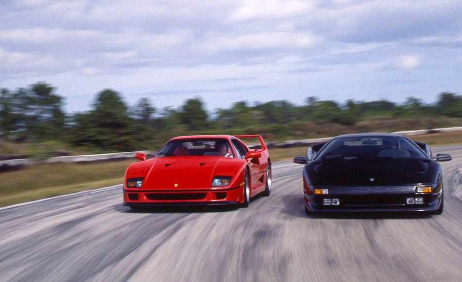 judgment day ferrari f40 meets lamborghini diablo archived comparison test car and driver photo 624711 s original