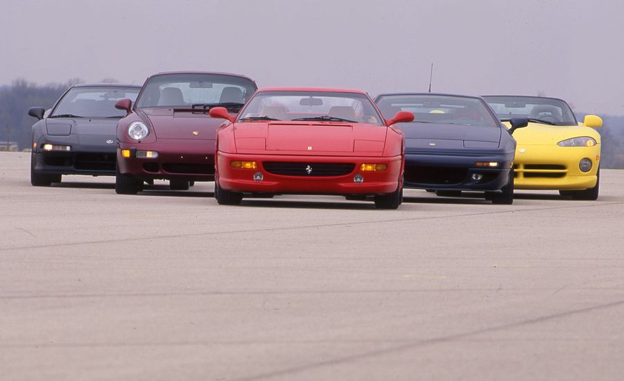 1995 Acura NSX-T vs. Dodge Viper RT/10, Ferrari F355, Lotus Esprit S4S, Porsche 911 Turbo ...