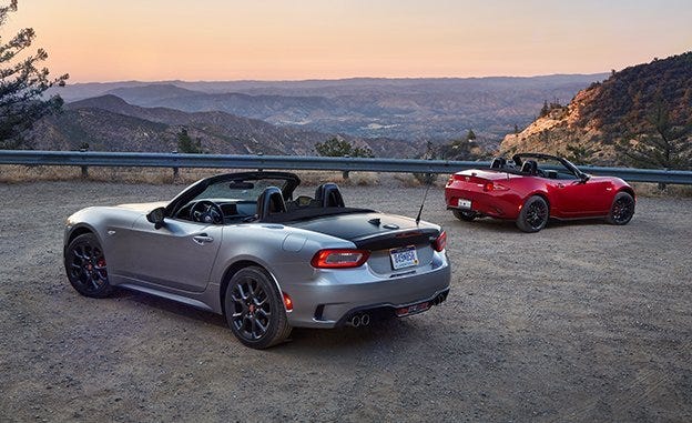 2017 Fiat 124 Spider Abarth Vs 2016 Mazda Mx 5 Miata Club View 58 Photos