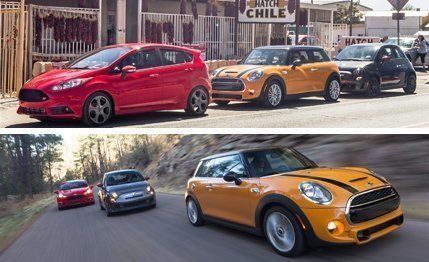 2017 Ford Fiesta St Vs Fiat 500 Abarth Mini Cooper S 2017 Fiat 500 Abarth Mini Cooper S Hardtop Comparison Test Car And Driver