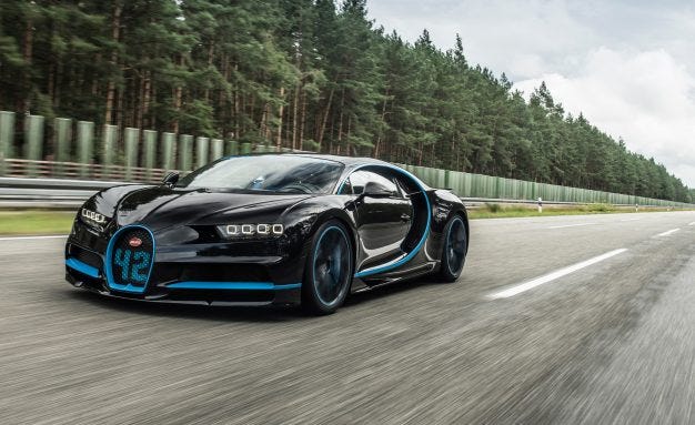 The Bugatti Chiron Set Its First Record: Zero to 249 MPH to Zero in 42 Seconds