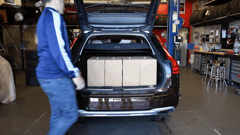 2018 Volvo V90 Cross Country Cargo E And Storage Review We Use Carry On Luggage Size Bo To Measure Cargo Capacity With The Rear Seats In Place As Well Folded