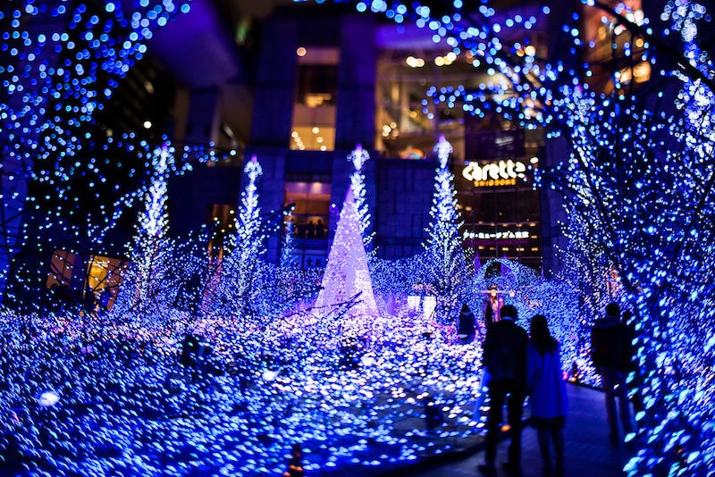Blue, Christmas decoration, Majorelle blue, Electricity, Electric blue, Christmas lights, Light, Holiday, Christmas, Cobalt blue, 