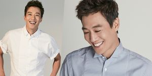 Clothing, Ear, Smile, Dress shirt, Hairstyle, Collar, Sleeve, Chin, Forehead, Shoulder, 