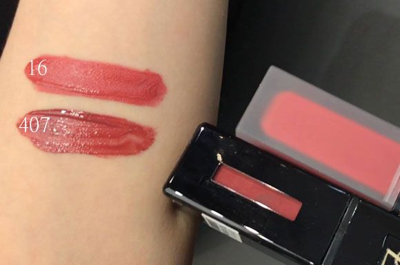 Skin, Red, Carmine, Peach, Rectangle, Cosmetics, Material property, Lipstick, Wallet, Eye shadow, 