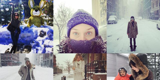 Winter, Human, Snow, Textile, Freezing, Playing in the snow, Street fashion, Holiday, Collage, Fur, 