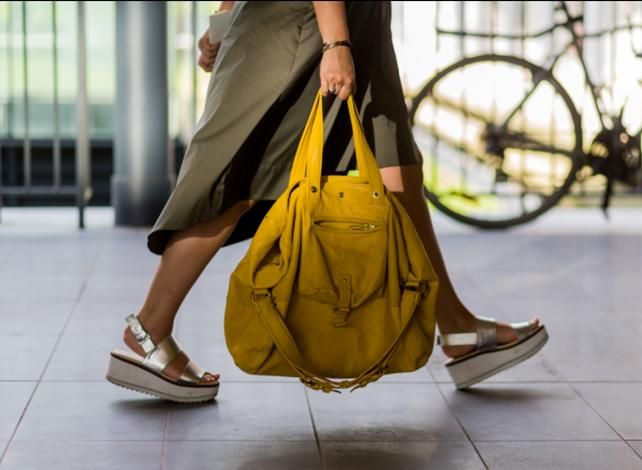 Brown, Yellow, Bag, Style, Floor, Street fashion, Luggage and bags, Fashion, Tan, Shoulder bag, 