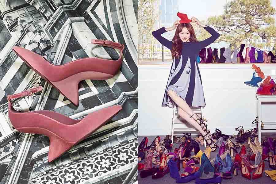 Pink, Footwear, Red, High heels, Fashion, Leg, Shoe, Design, Dress, Collage, 