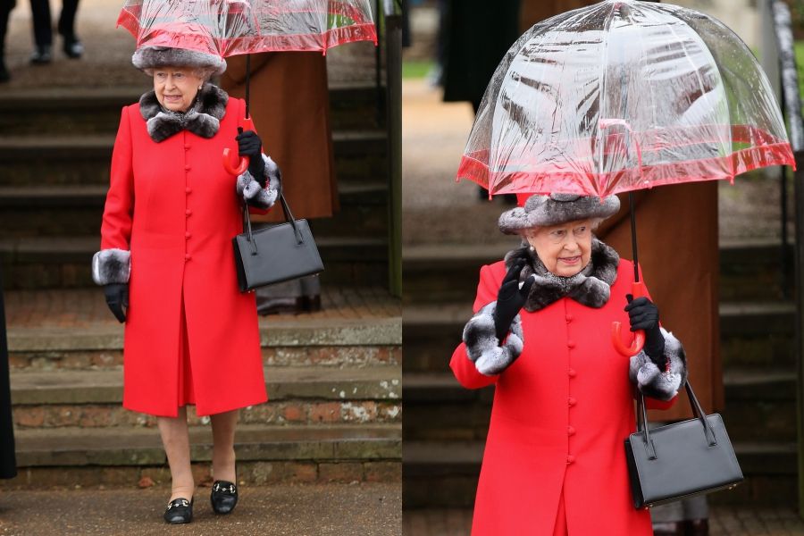 英國女王搭配黑色launer london包款