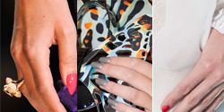 Blue, Finger, Hand, Nail, Joint, Pattern, Red, Nail care, Style, Orange, 