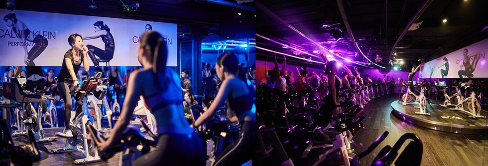 Performance, Indoor cycling, Event, Rock concert, Performing arts, Exercise, Stage, Room, Music venue, Sport venue, 