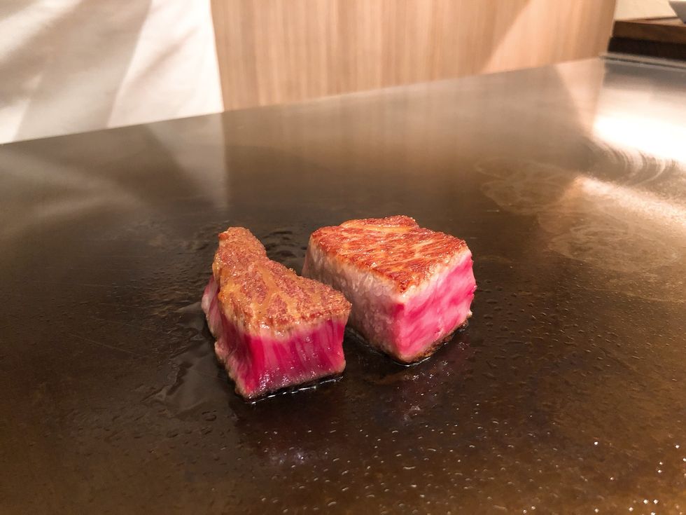 Dish, Kobe beef, Food, Cuisine, Red meat, Ingredient, Beef, Tataki, Venison, Matsusaka beef, 