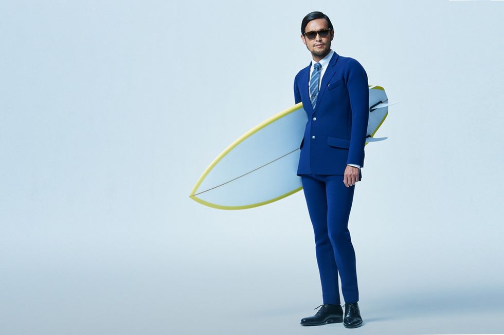 Surfboard, Standing, Surfing Equipment, Goggles, Azure, Electric blue, Boardsport, Balance, 