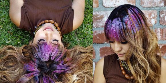 Hairstyle, Purple, Violet, Lavender, Style, Magenta, Beauty, Hair coloring, Step cutting, Long hair, 