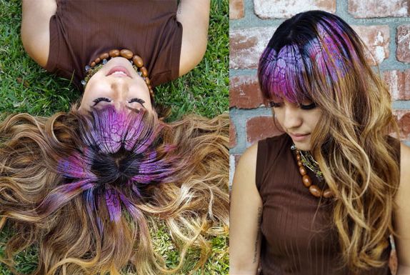Hairstyle, Purple, Violet, Lavender, Style, Magenta, Beauty, Hair coloring, Step cutting, Long hair, 